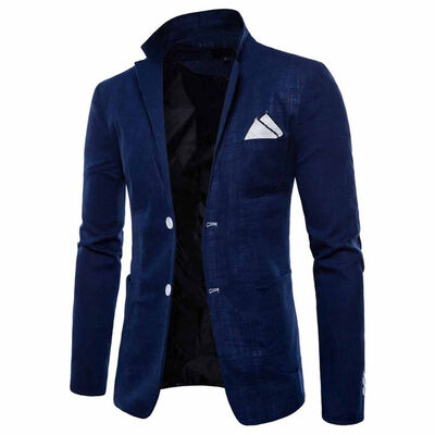 

Mens Casual Slim Fit Formal Two Button Suit Blazer Coat Business Jacket Tops