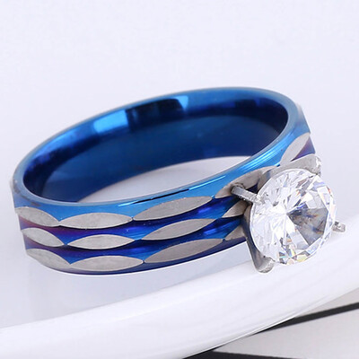 

Men Fashion Stainless Steel Rings for Women with Zircon Gold Crystal Rings