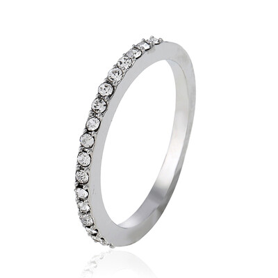 

Simple Diamond Ring Rose Gold Elegant Thin Ring Anniversary Engagement Wedding Valentines Day Gift Ring for Women