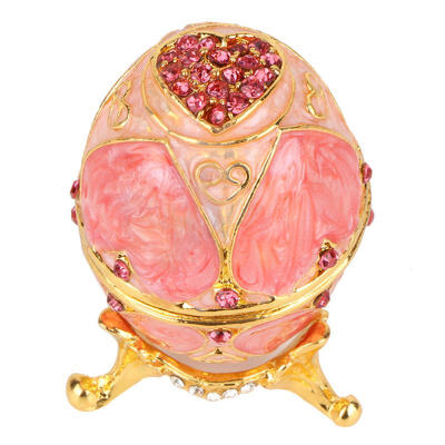 

Greensen Vintage Enameled Easter Egg Diamante Jewelry Organizer Trinket Box Decoration Gift