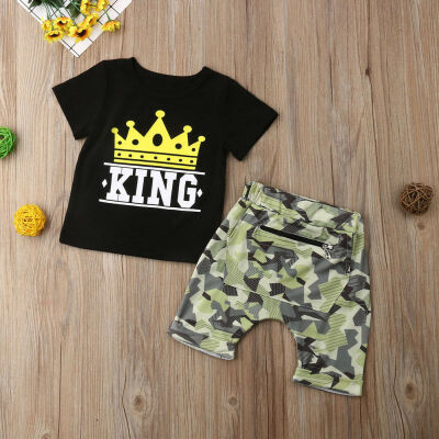 

Summer Toddler Baby Kids Boys Tops T-shirt Camo Pants Outfits Set Clothes