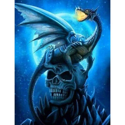 

5D DIY Full Drill Diamond Painting Skull Dragon Cross Stitch Embroidery Kit