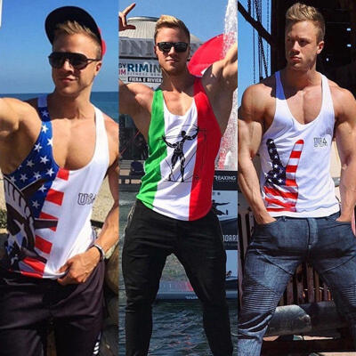 

HOT Men Gym Bodybuilding Fitness Sport Workout Tank Top Casual T-shirt Tee Vest