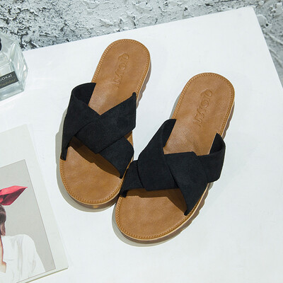 

Internet celebrity ins slippers women wear 2019 new one-word slippers with flat soles fashion sandals sandals