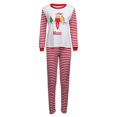 

Family Matching Clothing Set Moms Christmas Printed T-shirt Pants Suit