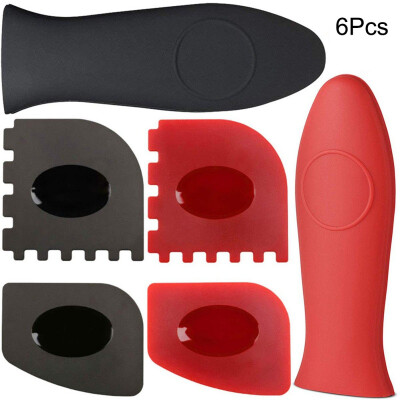 

6PCS High Temperature Resistant Insulation Sleeve Silicone Pot Handle Kitchen Gadget Sets