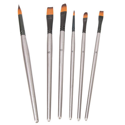 

Greensen 6PCS Multi-function Nylon Aluminum Tube Oil Brush DIY Painting Birch Pole Art Supplies