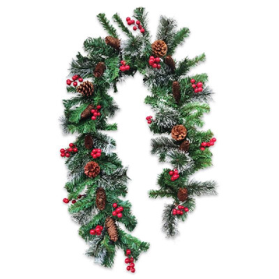 

Christmas Artificial Hanging Garland Natural Artificial Plants Wall Door Realistic Fake Leaves Pine Cone for Party Halloween Lawn