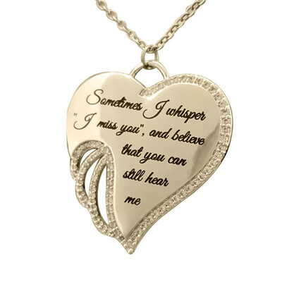 

Fashion Angel Wing Letter Heart Charm Rhinestone Necklace Women Jewelry Gift