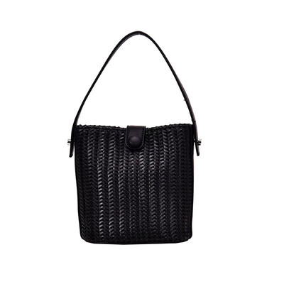 

Tailored 2019 New Casual Bucket Bag Wild Woven Handbag Fashion Shoulder Messenger Bag