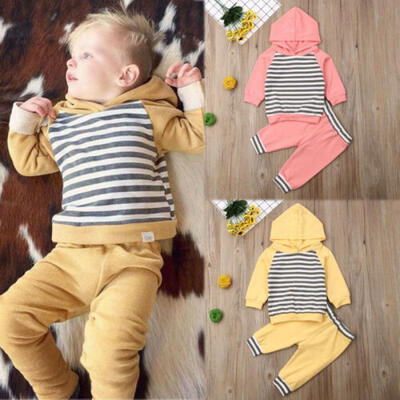 

2PCS Toddler Kid Baby Boys Long Sleeves TopsPants Hoodie Clothes Outfits Set US