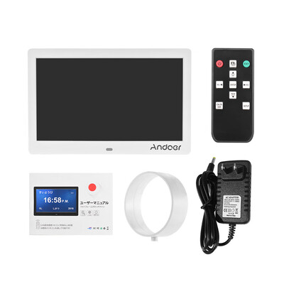 

Andoer 10 Inch 1024600 IPS Digital Clock Alarm Clock Calendar & Photo Frame with 24G Ultra-sensitive Remote Control Large Subtit