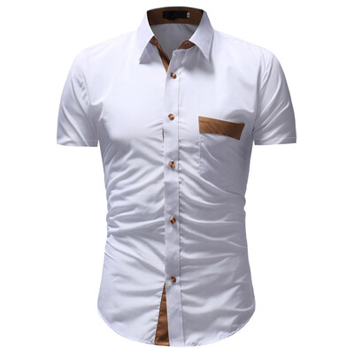 

Tailored Mens Solid Casual Button Down Short Sleeve Shirt Top Blouse