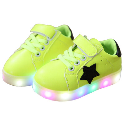 

Kids Shoes Boys&Girls Colorful Flashing LED Light up Shiny Shoes Children Antiskid Korean Style Trendy Sneakers