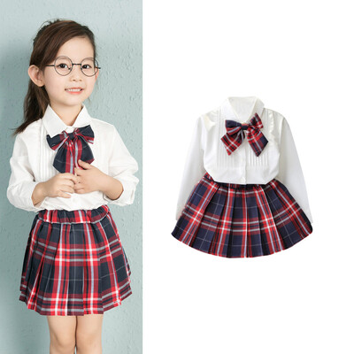 

Toddler Baby Girls Lattice Skirt Long Sleeve T-Shirt Outfits Set