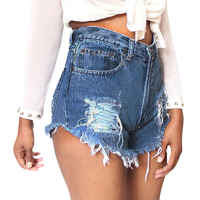 

Tailored Women Low Waisted Washed Ripped Hole Short Mini Jeans Denim Pants Shorts