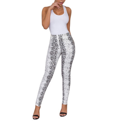 

Women Snake Printed Leggings Ladies Stretchy Yoga Gym Party Pants Leggings M3XL