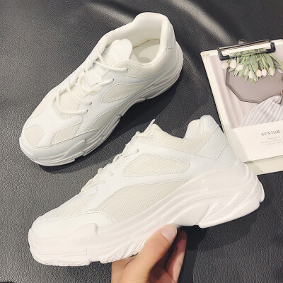 

Retro port wind old man shoes Korean version of the trend of wild sports casual tide shoes ins super fire white shoes summer