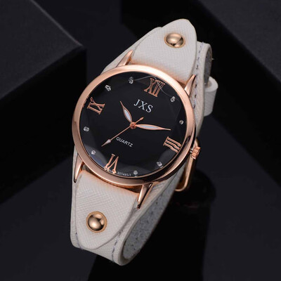 

〖Follure〗Casual Fashion Roman Numerals Simple Leather Padded Strap Womens Quartz Watch