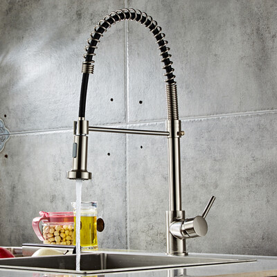 

Pull-down Sprayer Home Kitchen Sink Faucet Mixer Tap Brushed Nylon Water Pipe