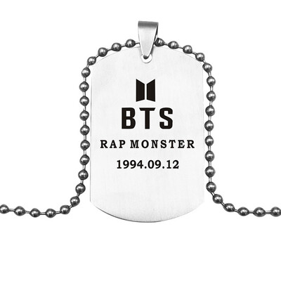

KPOP BTS Bangtan Boys Same Paragraph Necklace Stainless Steel Letter Lettering Pendant Necklace Boys Girls Necklace Gifts for Fans