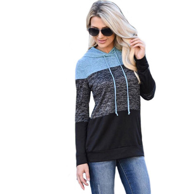 

ETOSELL Women Simple Long Sleeve Patchwork Color Autumn Loose Casual Hoodies Plus Size Sweater