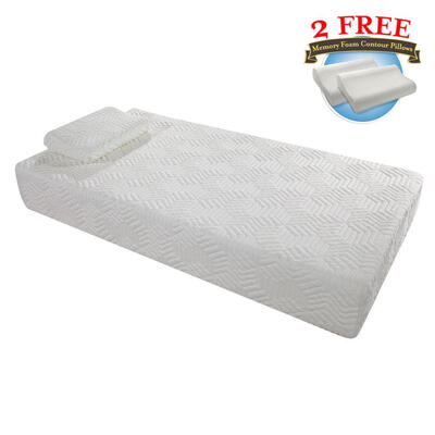

10" COOL Medium Firm Memory Foam Mattress Bed with 2 GEL Pillows Twin Size