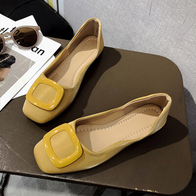 

Chic network celebrity same model bean shoes 2019 summer new retro college Fengfang flat sole single shoes fairy shoes