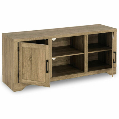 

Rustic TV Stand Entertainment Center Farmhouse Console Storage Wood Cabinet New