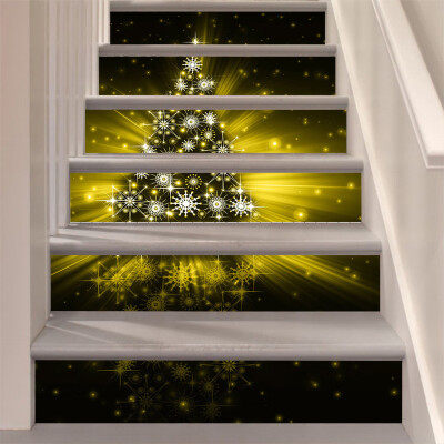 

Siaonvr Christmas Tree Stair Stickers 3D Waterproof DIY Wall Stickers Home Decoration