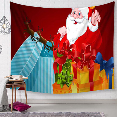 

Siaonvr Christmas Tapestry Santa Print Wall Hanging Tapestry Art Home Decor