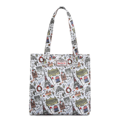 

Printed Bag Single Shoulder Female Fashion Canvas Shopping Bag Handbag Large Capacity Portable Oxford Bag Female