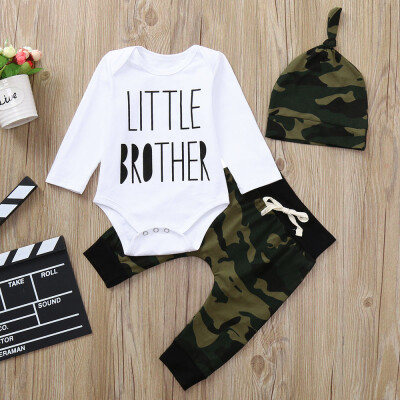 

Newborn Toddler Baby Boys Letter Romper Jumpsuit Camouflage Pants Outfits Set