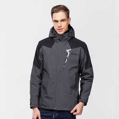 

Pathfinder TOREAD Jacket three-in-one outdoor men&women couple fleece two-piece waterproof warm jacket winter clothes KAWG91103 charcoal black male XXXL