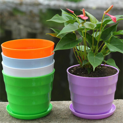 

Siaonvr 5PC Colourful Mini Plastic Flower Pot Succulent Plant Flowerpot Home Decor