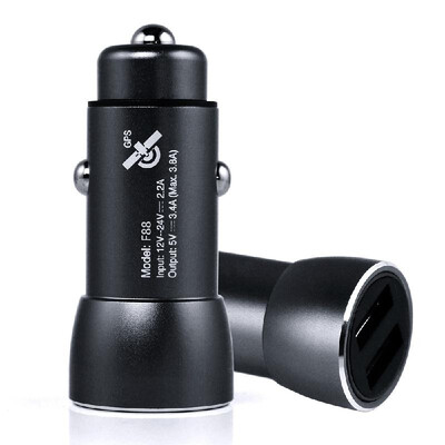 

F88 GPS Positioning Car Charger Vehicle GPS Tracker 12V-24V 5V34A Fast Charge 2-Port Cigarette Lighter Adapter Socket for iPhone