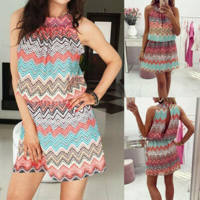 

Women Summer Boho Short Maxi Dress Evening Cocktail Party Beach Dresses Sundress
