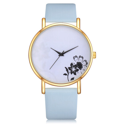 

Top Sale Womens Watches Flower Dial Ladies Quartz Wristwatch Fallow Leather Strap Clock Fashion Dress Zegarek Damski