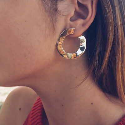 

2019 Vintage Earrings Big For Women Statement Drop Earrings Geometric Golden Color Metal Pendant Earrings Trend Fashion Jewelry