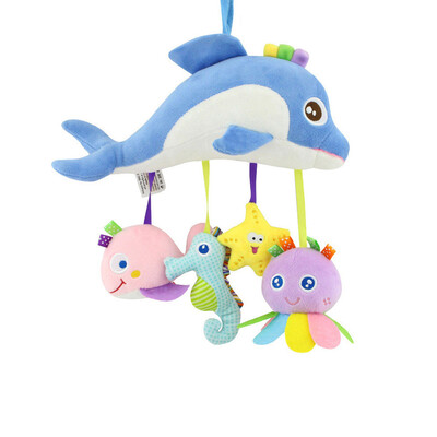 

Siaonvr Baby Music Baby Rattle Plush Teether Baby Carriage Hanging Bell Toy Doll
