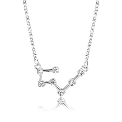 

12 Constellation Crystal Zodiac Sign Pendant Necklace For Women Girls Silver Gold Chain Choker Friendship Necklace BFF Jewelry