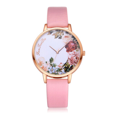 

High Quality Women Watches Flower Bird Pattern Watch Temperament Leather Strap Ladies Quartz Wristwatch Optimal Clock