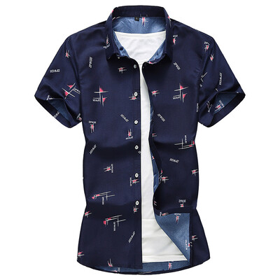 

Tailored Mens Summer Fashion Shirts Casual Short Sleeve Beach Tops Loose Casual Blouse