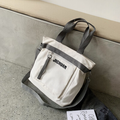 

Summer large-capacity canvas bag female 2019 new wave Korean version of the wild single shoulder slung fashion portable tote bag