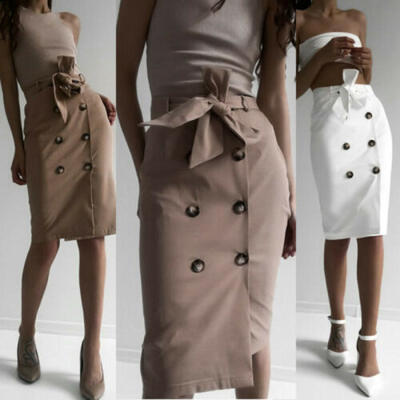 

UK Womens Casual Wrapped Rockabilly Buttons Cocktail Party Ladies Mini Skirt