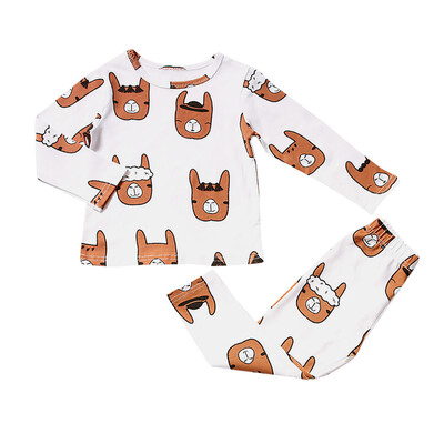 

2PC Toddler Boy Girl Kids Cartoon Pattern Tops T-shirt Pants Pajama Sleepwear