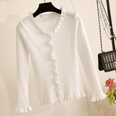 

Harajuku V Neck Sweater Women Long Sleeve Sweaters Fashion Pullover