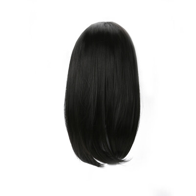 

Women Silky Black Straight Bobo Hairstyle Middle Parted Wig Hairpiece