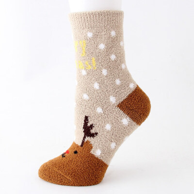 

Womens Socks Warm Christmas Cotton Socks Cosy Female Cute Snowman Gingerbread Reindeer Bear Man Printed Hosiery