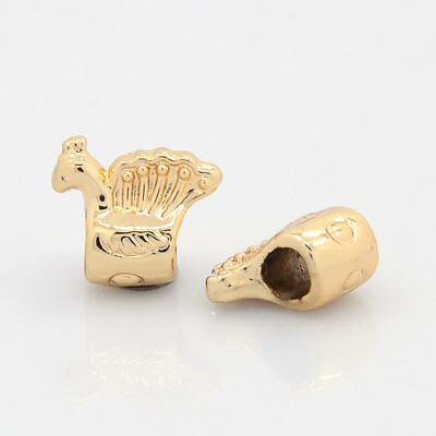 

Nickel Free & Lead Free Unfading Golden Tone Alloy European Beads Large Hole Beads Peacock 15x13x7mm Hole 5mm